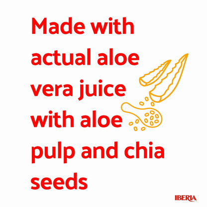 Iberia Aloe Vera Drink with Aloe Pulp and Chia Seeds 16.9 Ounce (Pack of 6) 2 X Watermelon & Acai, 2 x Mango, 2 x Pineapple