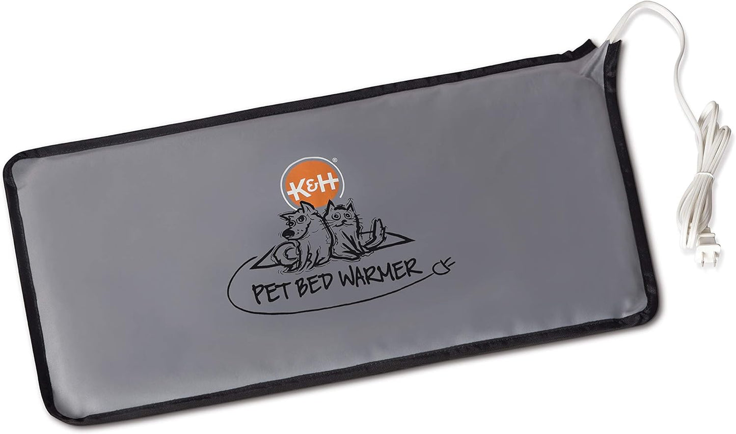 K&H Pet Products Pet Bed Warmer, Turn Any Cat or Dog Bed Into a Heated Cat or Dog Bed, Waterproof Heated Pad to Insert Inside Indoor Cat and Dog Beds - Gray Large