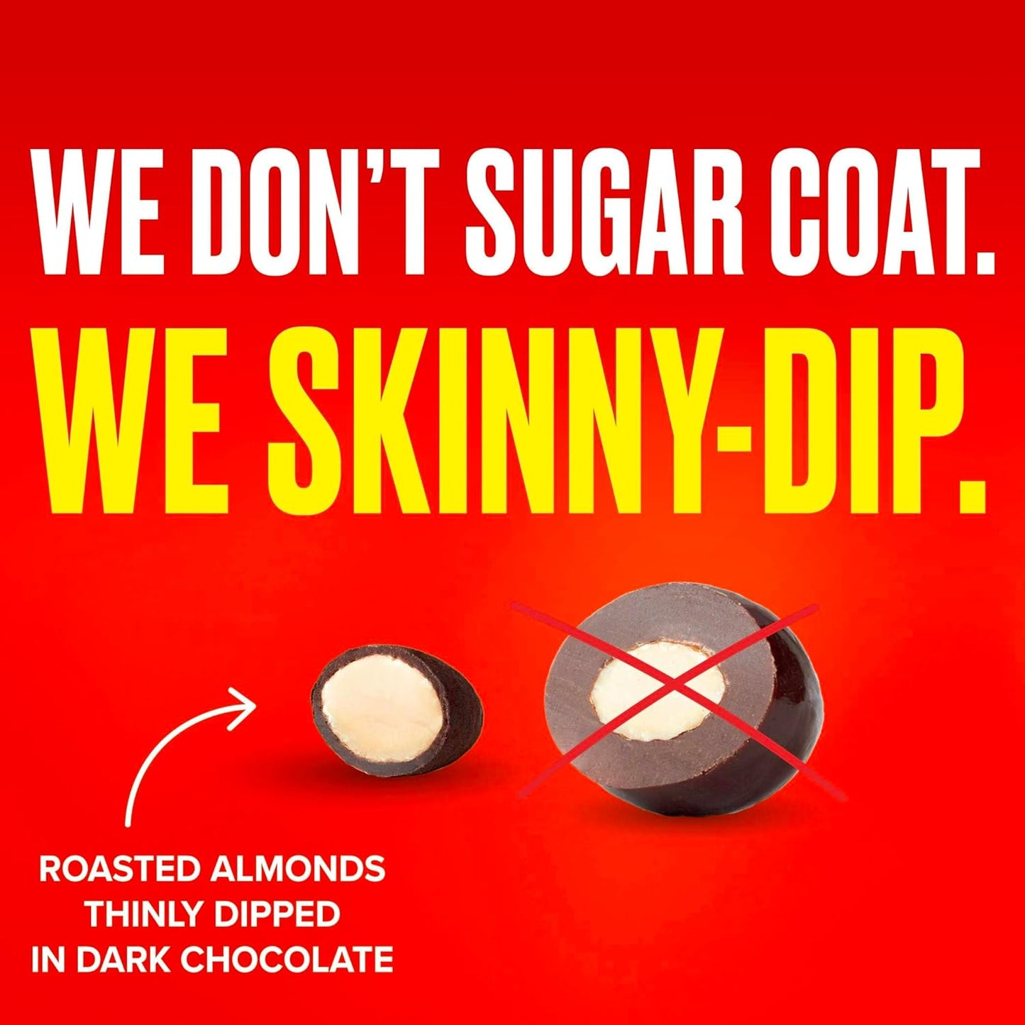 SkinnyDipped Dark Chocolate Peanut Butter Almonds, Healthy Snack, Plant Protein, Gluten Free, 3.5 oz Resealable Bags, Pack of 1