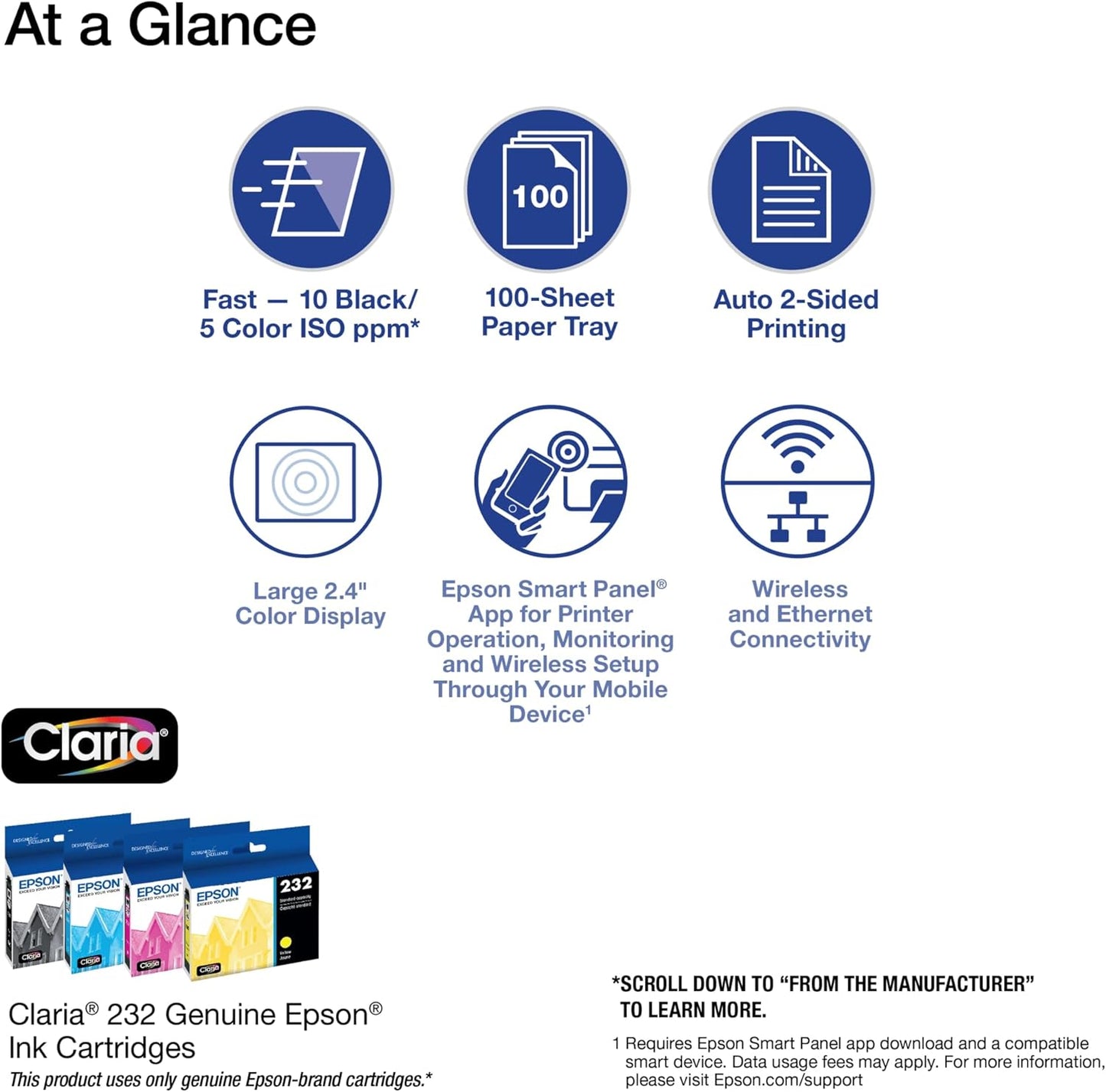 Epson Expression Home XP-4200 Wireless Color All-in-One Printer with Scan, Copy, Automatic 2-Sided Printing, Borderless Photos and 2.4" Color Display,Black