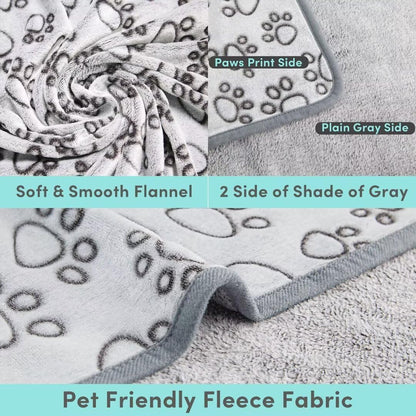 Stuffed® Premium Soft Dog Blanket Washable, 40"x32" Cat Blanket for Indoor Cats Large Medium Small Dog Gifts (Grey)