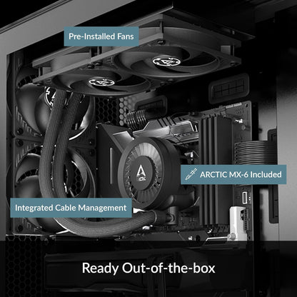 ARCTIC Liquid Freezer III 240 - CPU AIO Water Cooler, Water Cooling PC, Intel & AMD, Efficient PWM-Controlled Pump, Fan: 200–1800 RPM, LGA1851 and LGA1700 Contact Frame - Black