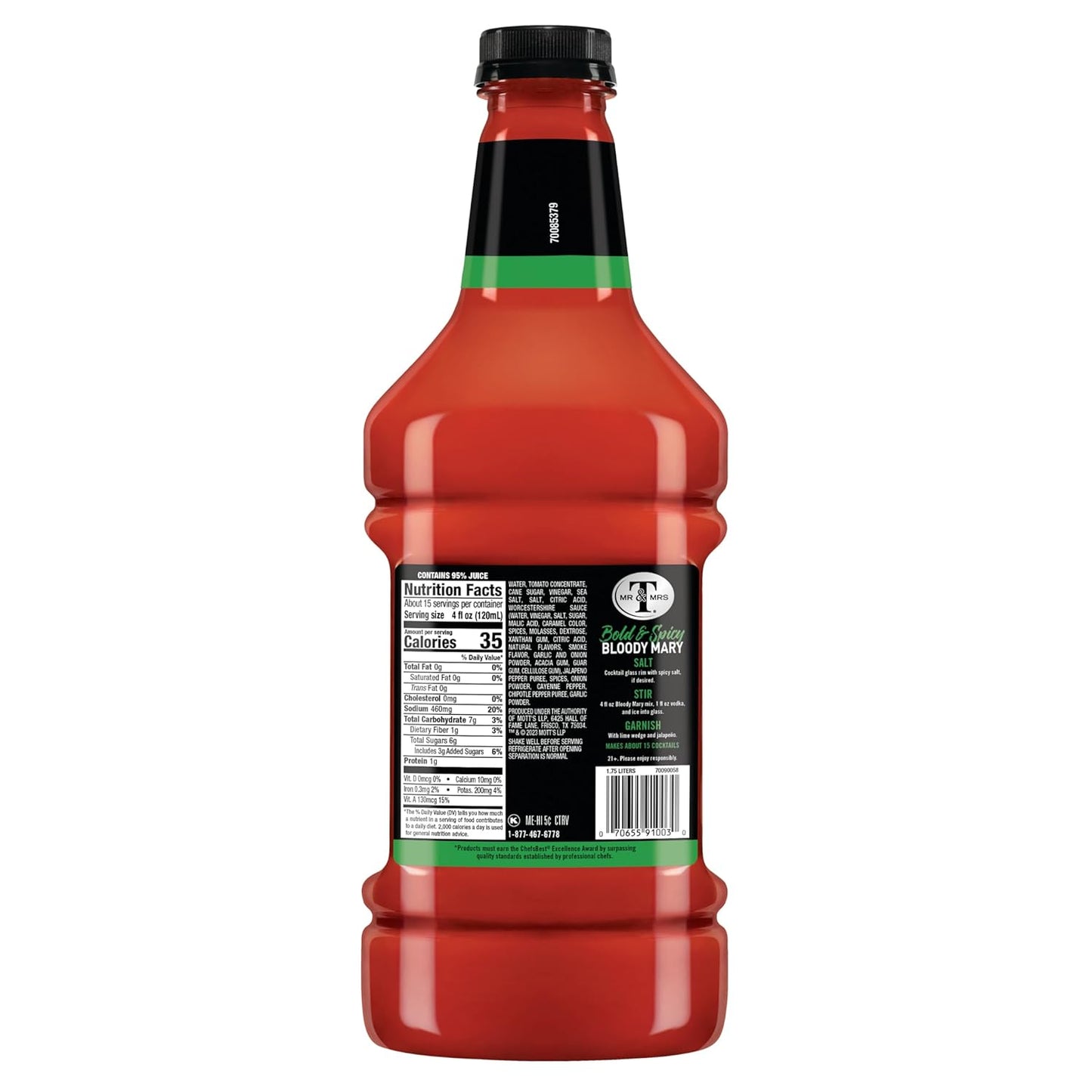 Mr & Mrs T Bold & Spicy Bloody Mary Mix, 1.75 Liter Bottle