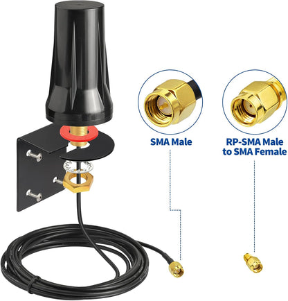 Bingfu 4G LTE Outdoor Wall Mount Waterproof Antenna SMA Male Antenna Compatible with Verizon AT&T T-Mobile Sprint 4G LTE Router Gateway Modem Cellular Trail Camera
