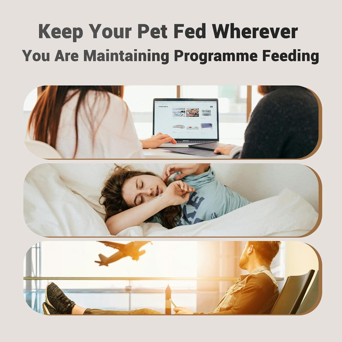 Automatic Cat Food Dispenser, Automatic Cat Feeder Programmable Portion Control, 4L Timed Auto Dog Feeders with Stainless Steel Bowl, Desiccant Bag, Dual Power Supply