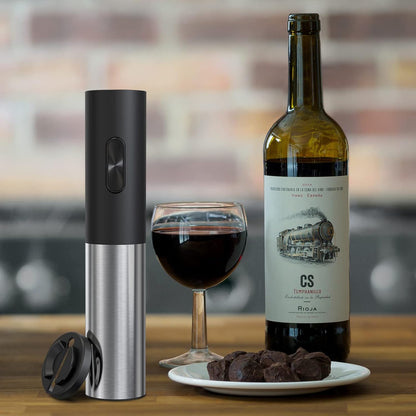 COKUNST Electric Wine Openers, Reusable Wine Bottle Corkscrew Opener with Foil Cutter, Battery Operated Stainless Steel Wine Remover for Home Kitchen Party Bar Restaurant