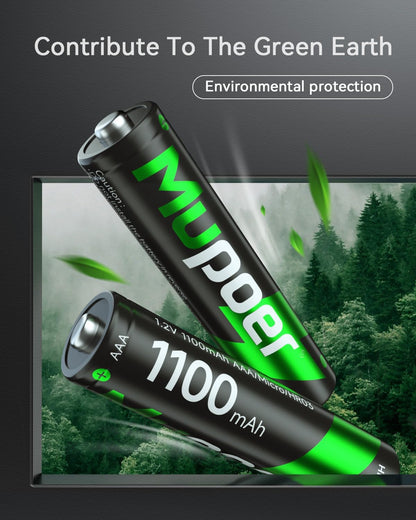 16 Pack Rechargeable AAA Batteries, 1100mAh Ni-MH Triple A Battery, High Capacity and Low Self Discharge Batteries,1.2V Triple AAA Batteries