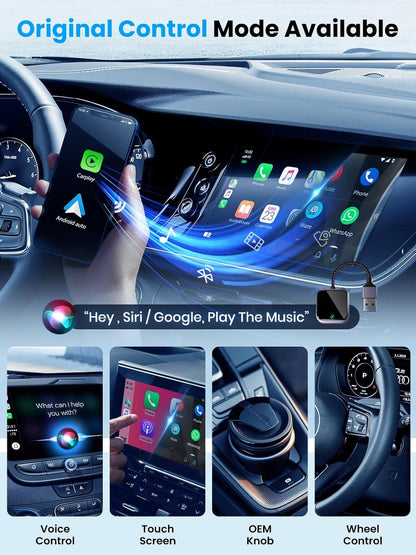 Carplay Wireless and Android Auto Wireless Adapter with Fast Stable 5Ghz WiFi Bluetooth, Wireless Android Auto Car Adapter Applies to Cars After 2016 & Phone with Android10+& USB-A/Type-C