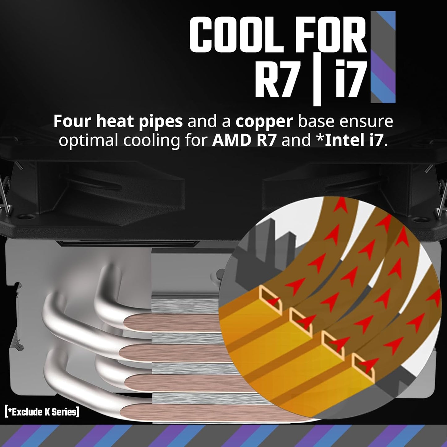 Cooler Master Hyper 212 Spectrum V3 ARGB CPU Air Cooler, 120mm PWM Fan, 4 Heat Pipes, Silver Nickel-Plated Copper, 152mm Tall, AMD Ryzen AM5|AM4, Intel LGA 1851|1700|1200 Brackets