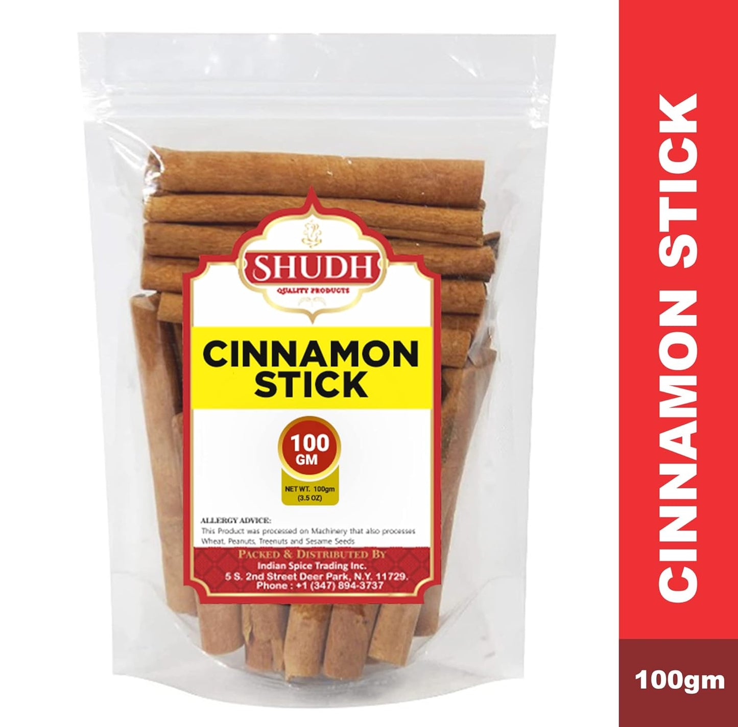 SHUDH Cinnamon Sticks 100GM (3.5 Oz) | Cassia Cinnamon | Canela | Perfect for Baking, Cooking & Beverages & Oatmeal| 2 3/4" Length | 100% Raw From Indonesia (100 GM)