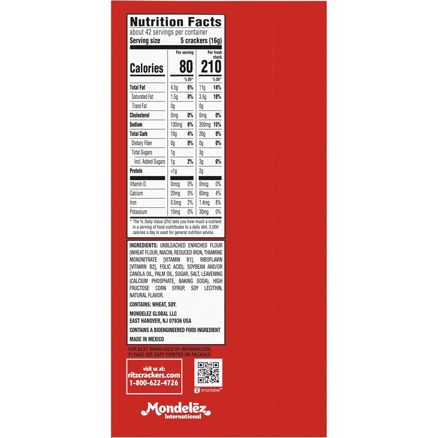 RITZ Fresh Stacks Original Crackers, Party Size, Christmas Crackers, Holiday Crackers, 23.7 oz (16 Stacks)
