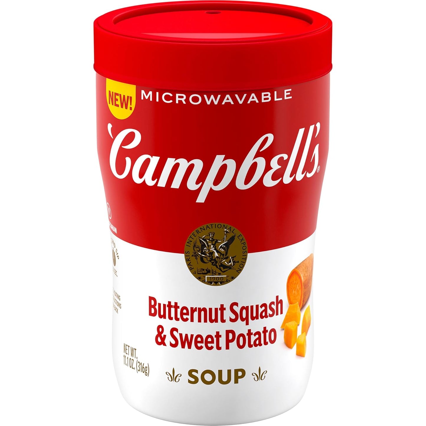 Campbell's Sipping Soup, Butternut Squash & Sweet Potato Soup, 11.1 oz Microwavable Cup