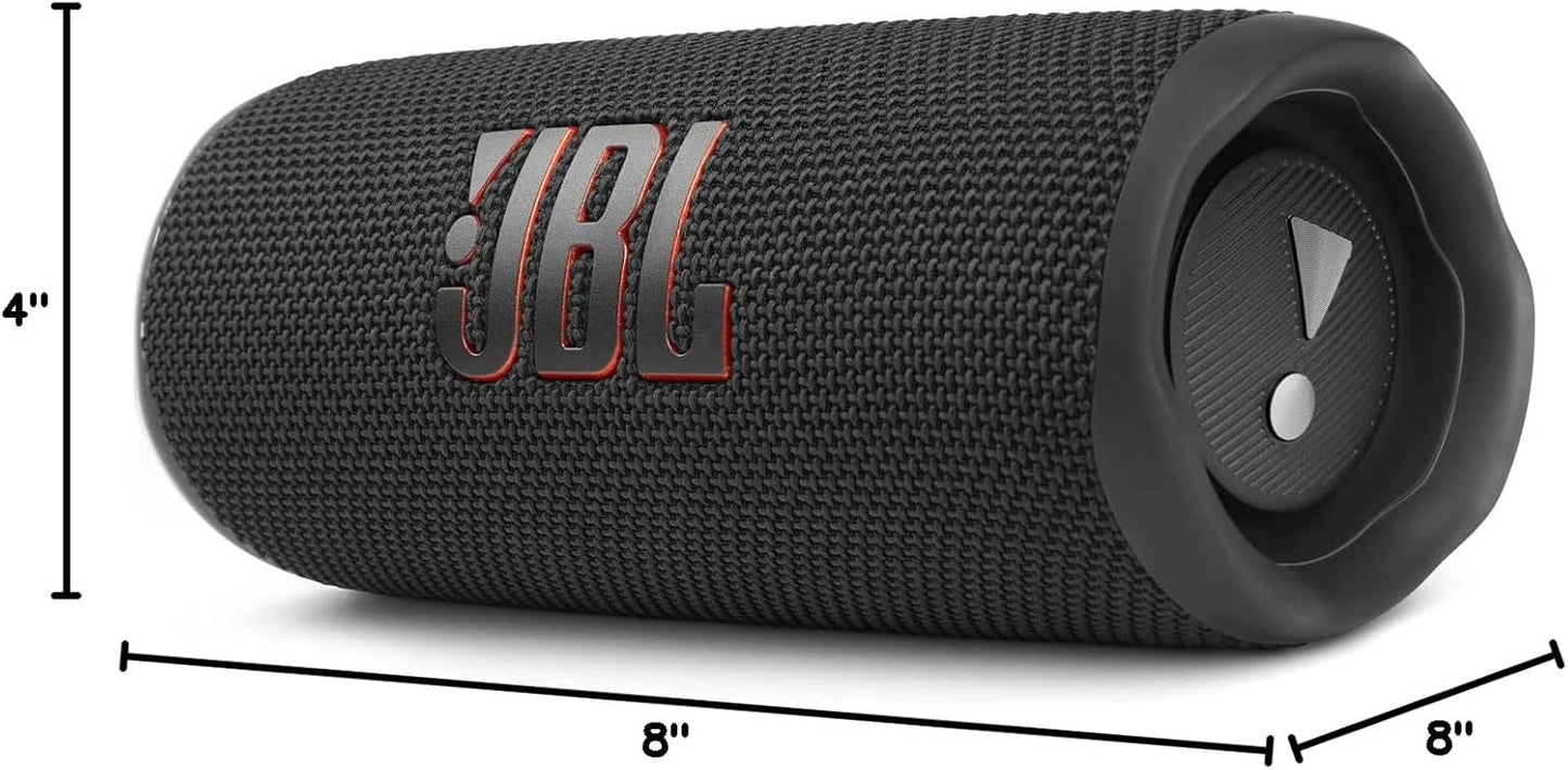 JBL Flip 6 Waterproof Portable Wireless Bluetooth Speaker Bundle with divvi! Premium Hardshell Case - Black