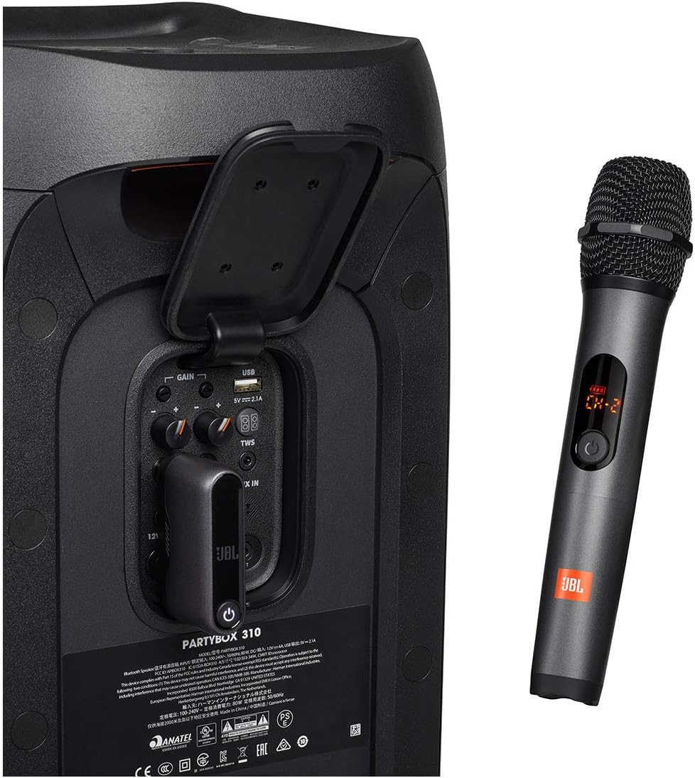 JBL Wireless Two Microphone System with Dual-Channel Receiver, Black