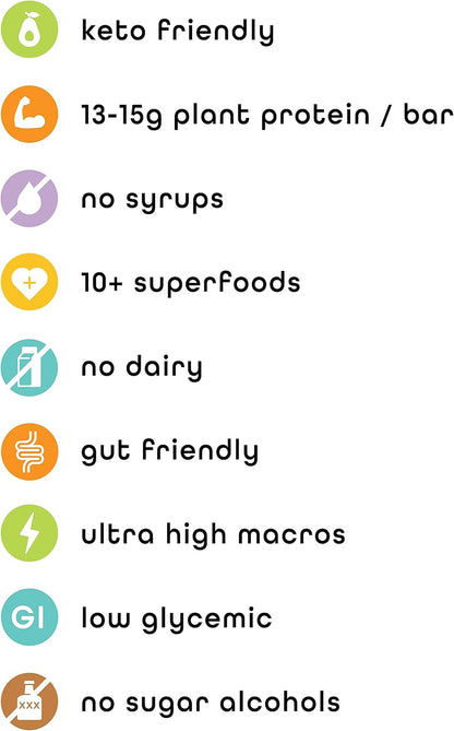 Feel Vegan Protein Bars - Keto, Gluten Free, Organic, 15g Protein - Dairy Free, Low Sugar - Variety Pack (6 Flavors, 6 Pack)