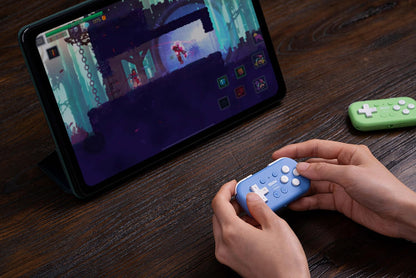 8Bitdo Micro Bluetooth Gamepad Pocket-sized Mini Controller for Switch, Android, and Raspberry Pi, Supports Keyboard Mode (Blue)