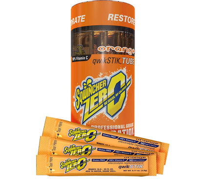 Sqwincher Qwik Stik 10 Count Tubes Variety Bundle -Powder, 1 Tube Each, orange
