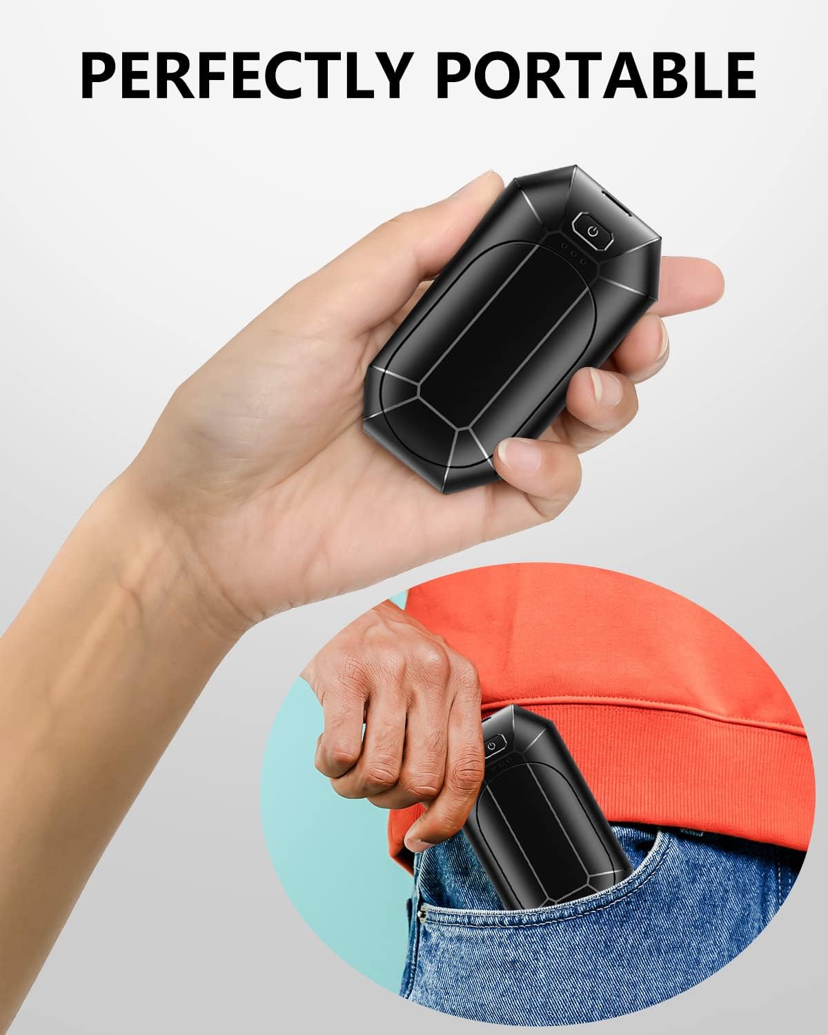 Hand Warmers Rechargeable, Dnaleao 2 Pack 4000mAh Electric Portable Pocket Heater, Heat Therapy Great for Outdoors, Hunting, Golf, Camping, Warm Gifts
