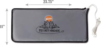 K&H Pet Products Pet Bed Warmer, Turn Any Cat or Dog Bed Into a Heated Cat or Dog Bed, Waterproof Heated Pad to Insert Inside Indoor Cat and Dog Beds - Gray Large