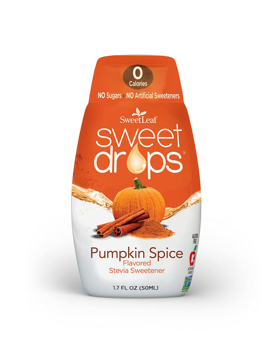 SweetLeaf Sweet Drops - Flavored Stevia Liquid Sweetener, Stevia Extract, Zero Calories, Gluten Free, Keto Friendly, Non GMO, Natural Flavor, Sugar Alternative - Pumpkin Spice, 1.7 Fl Oz (Pack of 1)