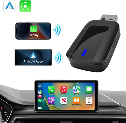 CarPlay Wireless Adapter for iPhone and Android Auto, Wireless CarPlay Dongle for Cars from 2016 and iOS 10+ USB Type-C (CarPlay Wireless Adapter)