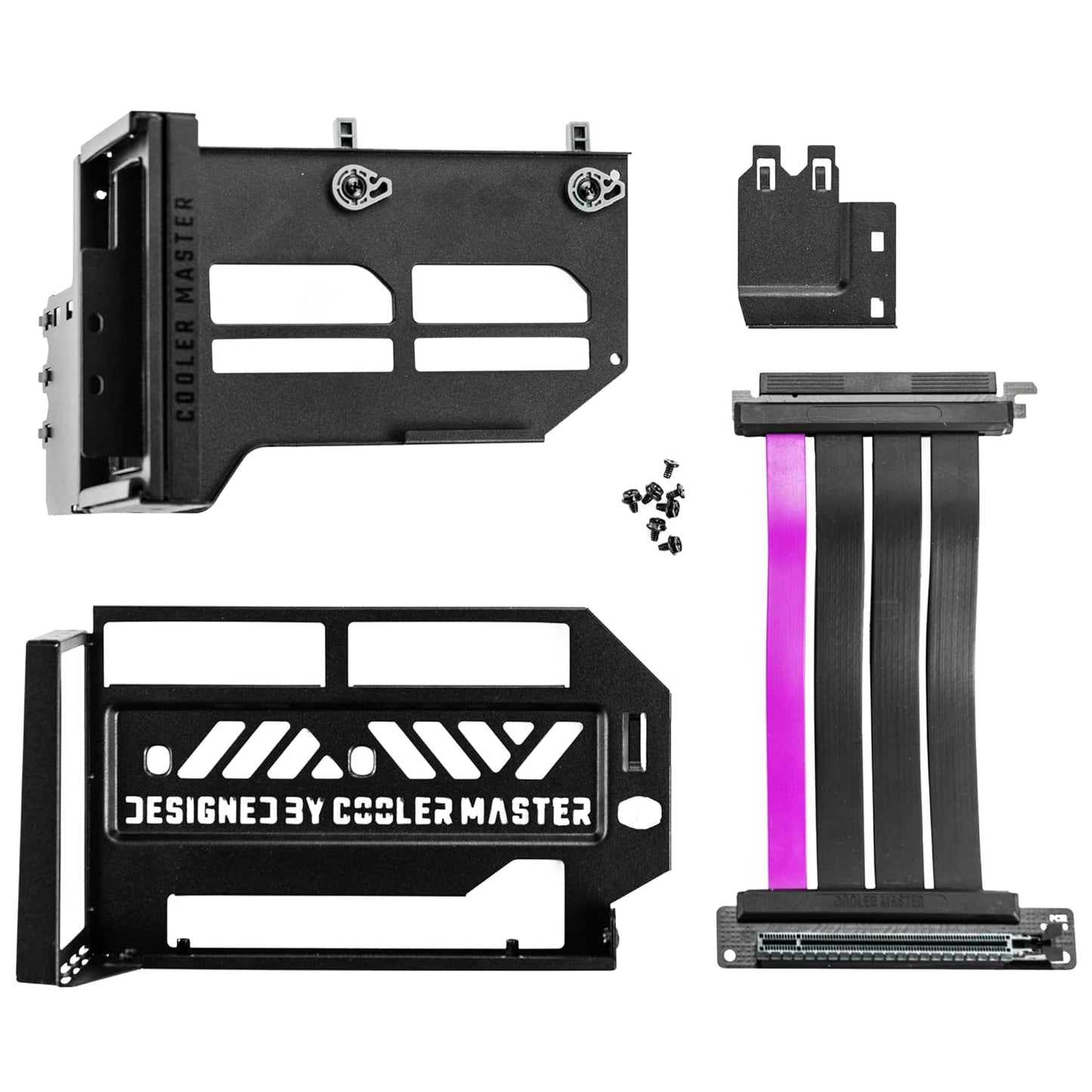 Cooler Master MasterAccessory Vertical GPU Card Holder Kit V3 Black, Premium Riser Cable PCI-E 4.0 x16-165mm, PCIe 3.0 Compatible, Adjustable Length for E-ATX|ATX|Micro ATX Case (MCA-U000R-KFVK03)