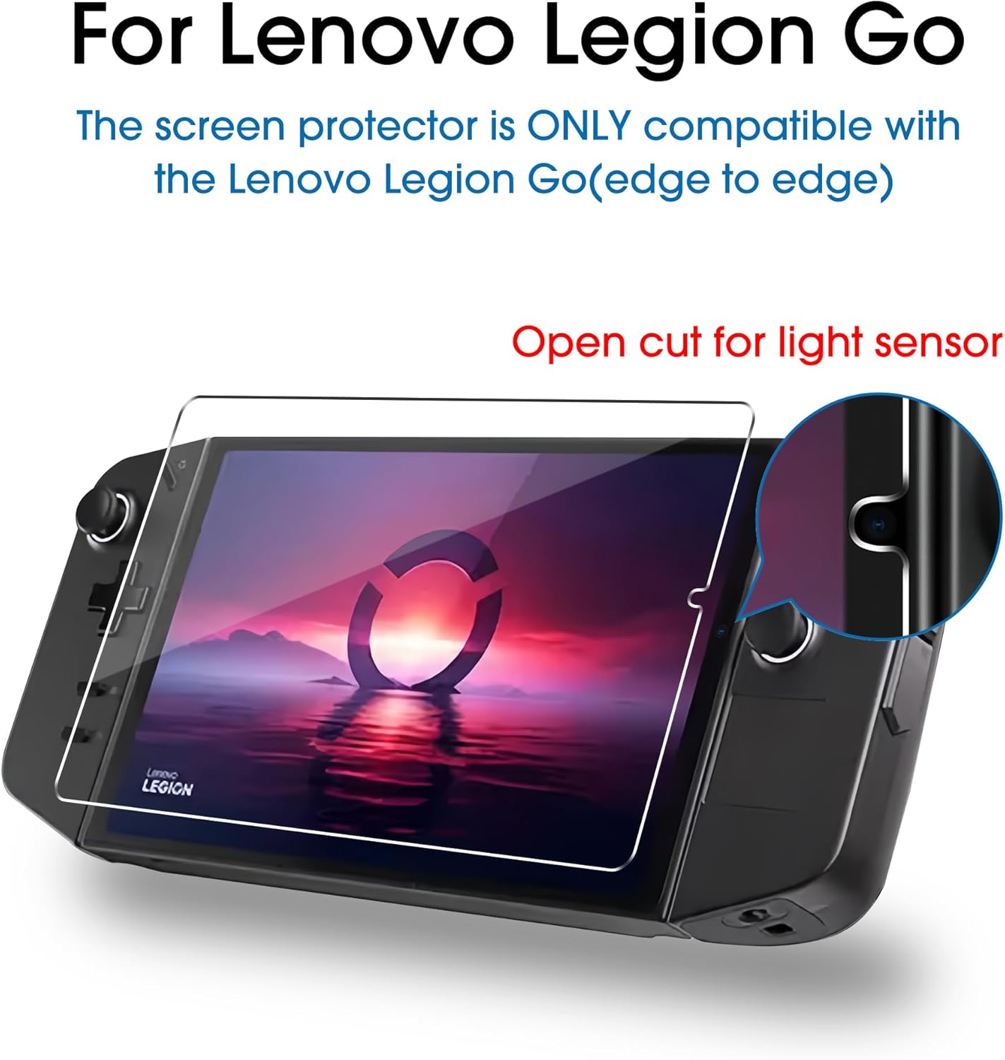 amFilm 2 Pack Upgrade Version Screen Protector for Lenovo Legion Go Handheld 2023, Tempered Glass, 8.8 inch Full Coverage, Transparent Ultra HD, Anti-Scratch, Anti-Fingerprint