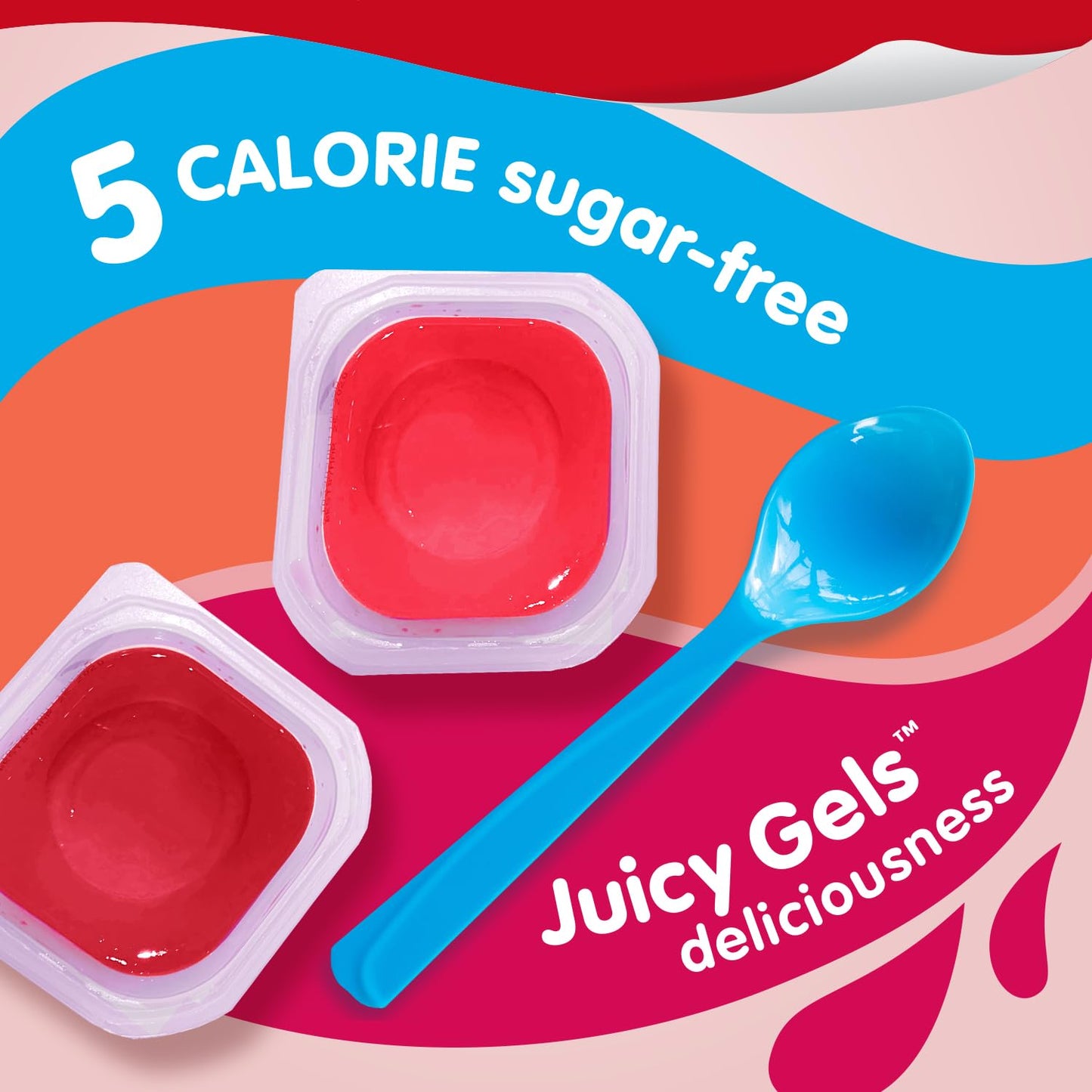 Snack Pack Sugar-Free Strawberry & Cherry Flavored Low Calorie Juicy Gels Family Pack, 3.25 oz 12 ct