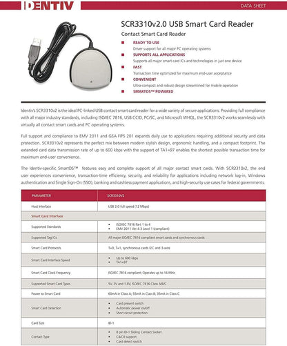 Identiv SCR3310v2.0 USB Smart Card Reader