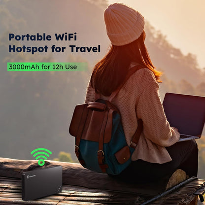 GlocalMe U3 4G LTE Mobile Hotspot Device, Portable WiFi Hotspot for Travel in 200+ Countries, No SIM Card Needed, 10 Connected Devices and Global 1GB Data 30 Days, Pocket WiFi Device (U3 Black)