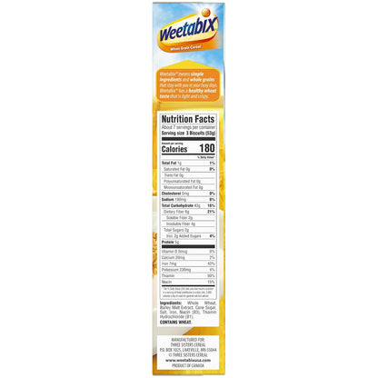 Weetabix Biscuits Whole Grain Cereal, Lightly Sweet Whole Grain Wheat Biscuits, Delicious as Part of Breakfasts or Snacks, 14 OZ Box