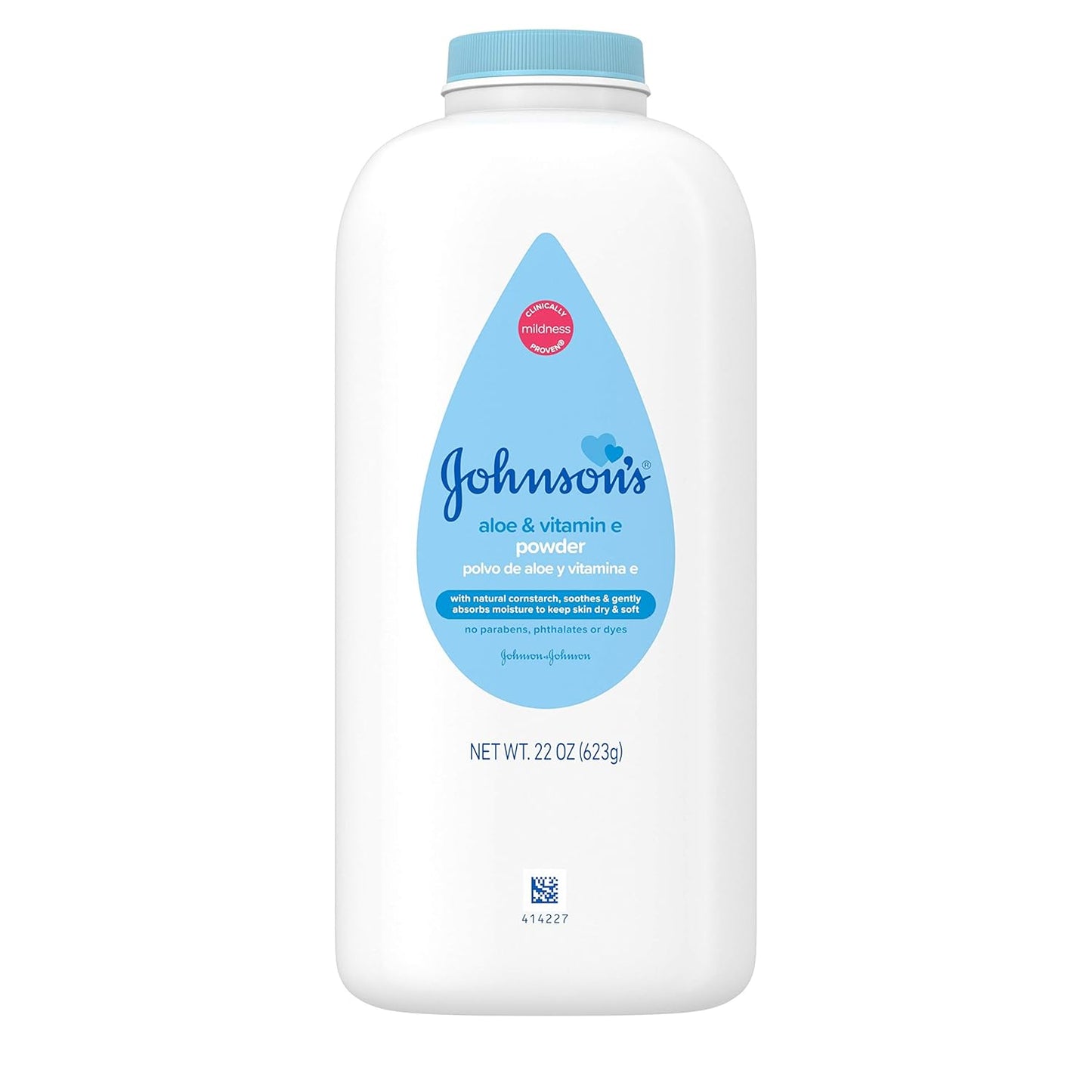 Johnson's Baby Powder, Pure Cornstarch, Aloe & Vitamin E, 22 Ounce (Pack of 3) - Packaging May Vary