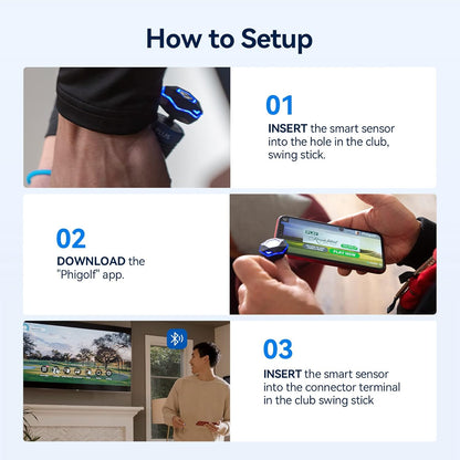 PHIGOLF Home Golf Game Simulator: Enjoy Interactive Golf with Motion Sensor & Swing Stick for Indoor & Outdoor Fun – 38,000+ Courses Worldwide, Compatible with Android, iOS, App & E6 Connect