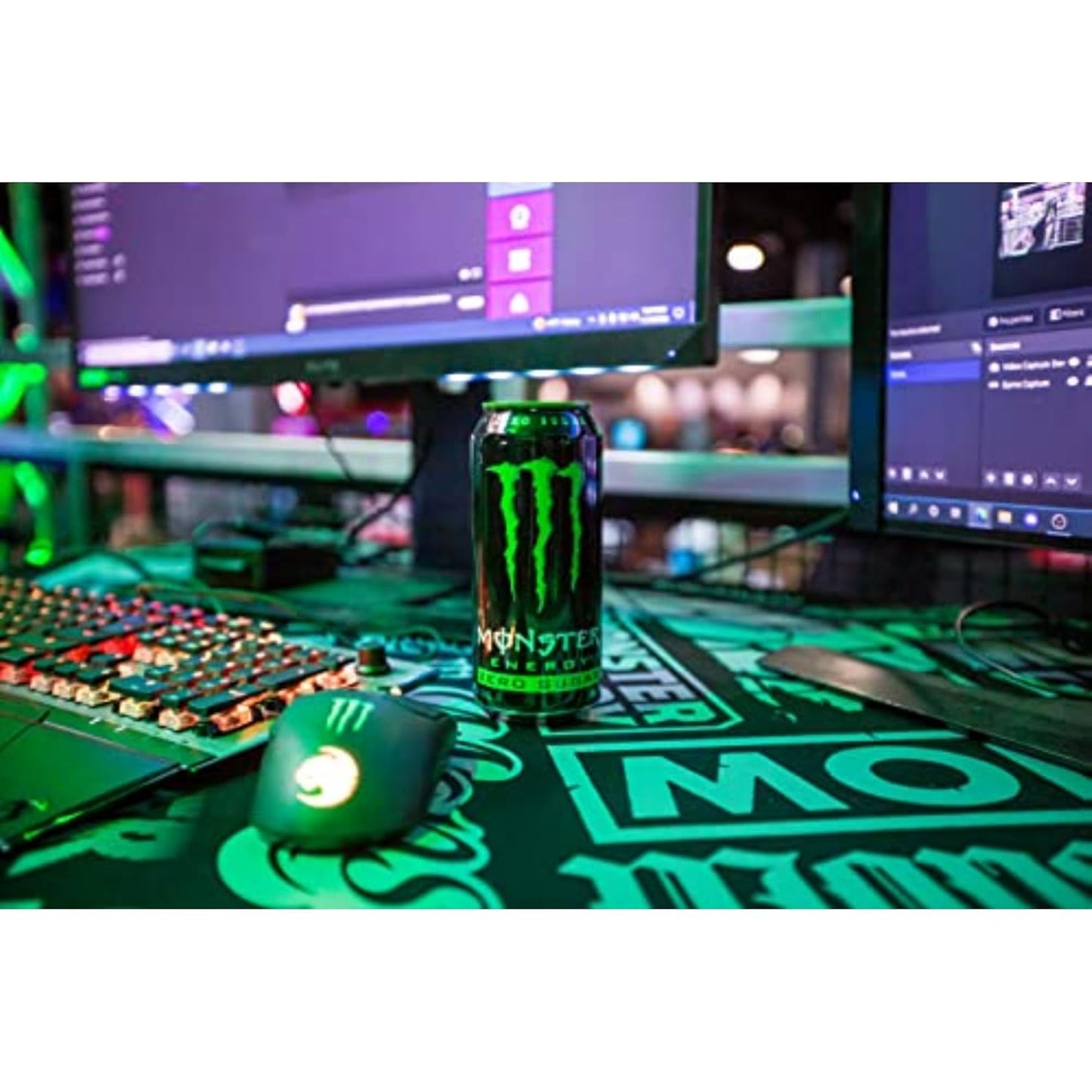 Monster Energy Zero Sugar, Green, Original, Low Calorie Energy Drink, 16 Fl Oz (Pack of 15)