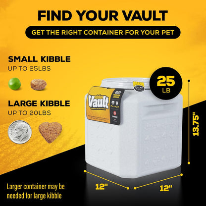 Gamma2 Vittles Vault Airtight Dog Food Storage Container - Fits up to 25 Pounds of Dry Pet Food - Perfect for Cat and Puppy Kibble - BPA-Free Plastic - Made in the USA - 12" L x 13.75" H