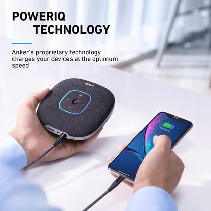 Anker PowerConf S3 MS Speakerphone with Microsoft Teams Certification, 6 Mics, Enhanced Voice Pickup, 24H Call Time, App Control, Bluetooth 5.3, USB C, Compatible with Leading Platforms, Home Office
