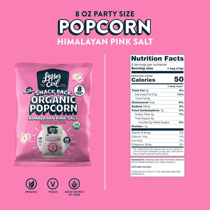 Lesser Evil - Buddha Bowl Organic Popcorn Himalayan Pink - 0.46 Ounce (Pack of 8)