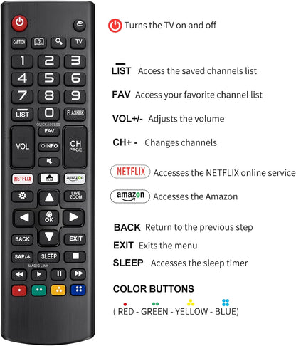 for LG Smart TV Remote Control Replacement,Universal for All LG OLED 3D Thinq TVs for AKB75095307 AKB75375604 AKB74915305 AK75675304 AKB76040302 AKB76037601 AKB75675313 with Battery