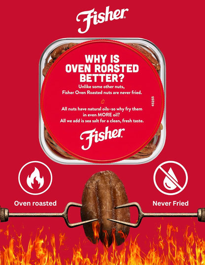Fisher Oven Roasted Never Fried Mammoth Pecans, 17 Ounces (Pack of 1), Heart Healthy Snacks for Adults, Made with Sea Salt, No Added Oil or Artificial Ingredients , Gluten Free, Vegan Protein, Bulk