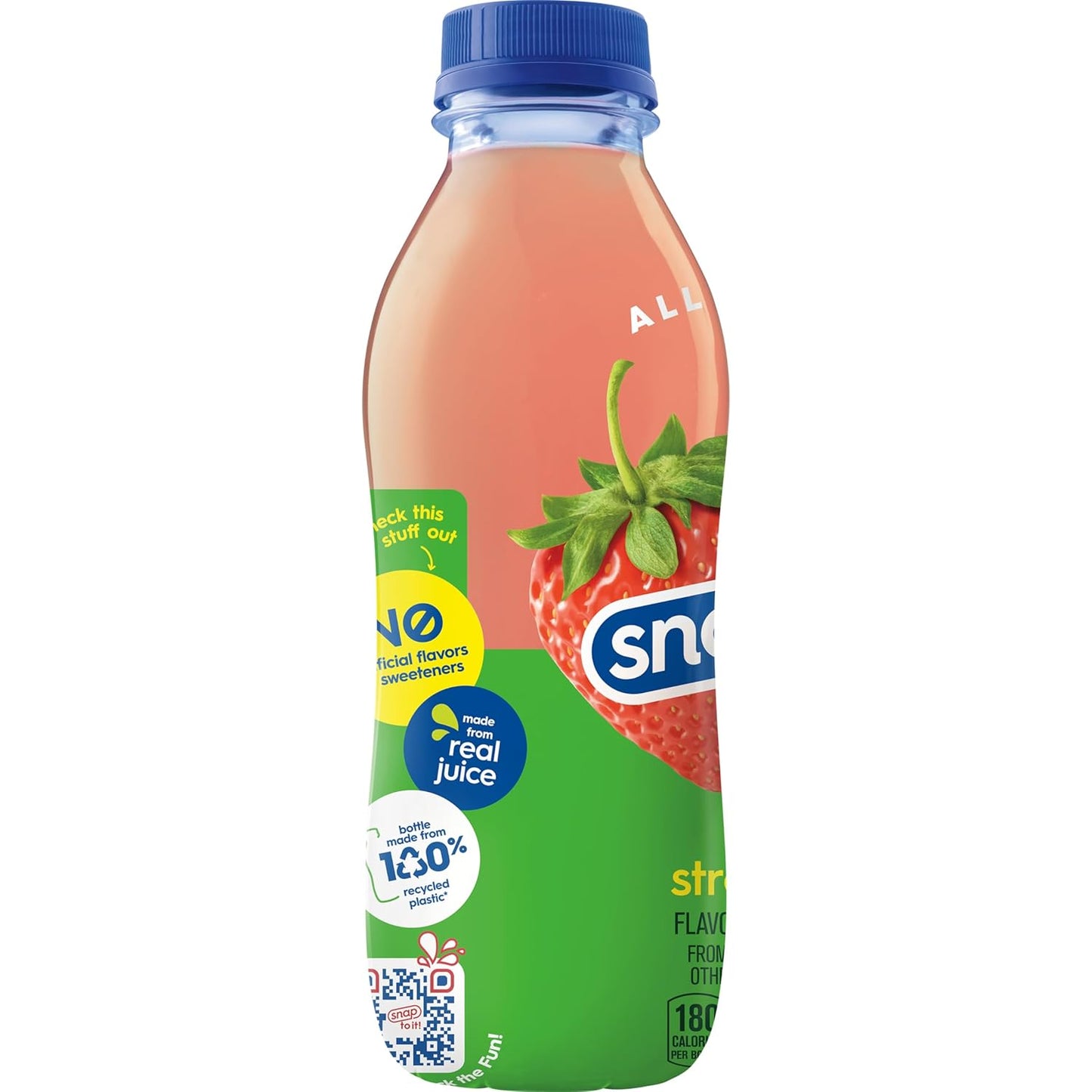 Snapple Kiwi Strawberry Juice Drink, 16 Fl Oz Recycled Plastic Bottle, Pack Of 12, All Natural, No Artificial Flavors Or Sweeteners, Contains 3% Real Juice