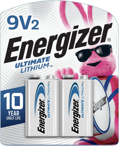 Energizer 9V Batteries, Ultimate Lithium, Original Version, 2 Count