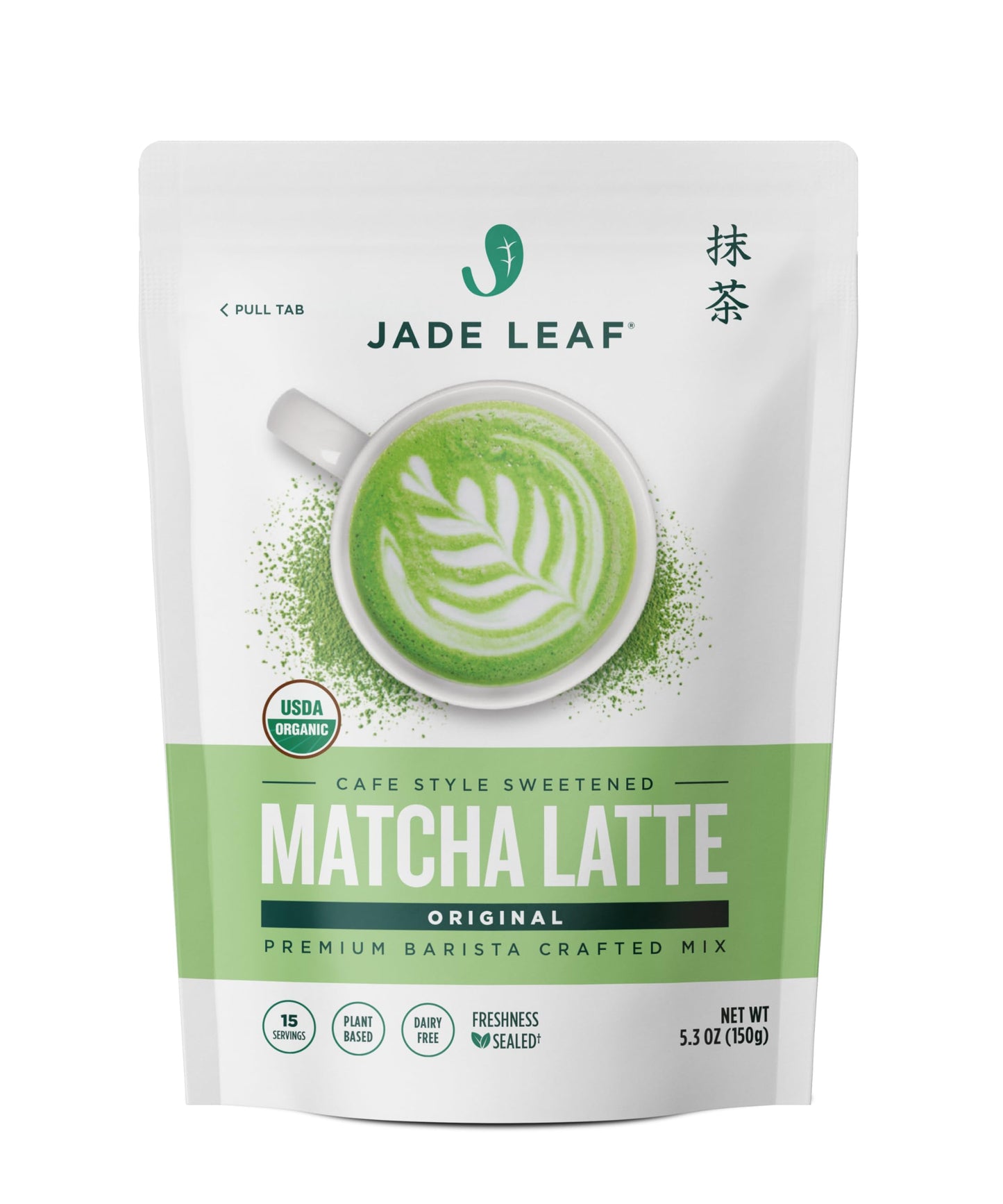 Jade Leaf Matcha Organic Café Style Sweetened Matcha Latte Premium Barista Crafted Mix - Original - Authentically Japanese (5.3 Ounce Pouch)