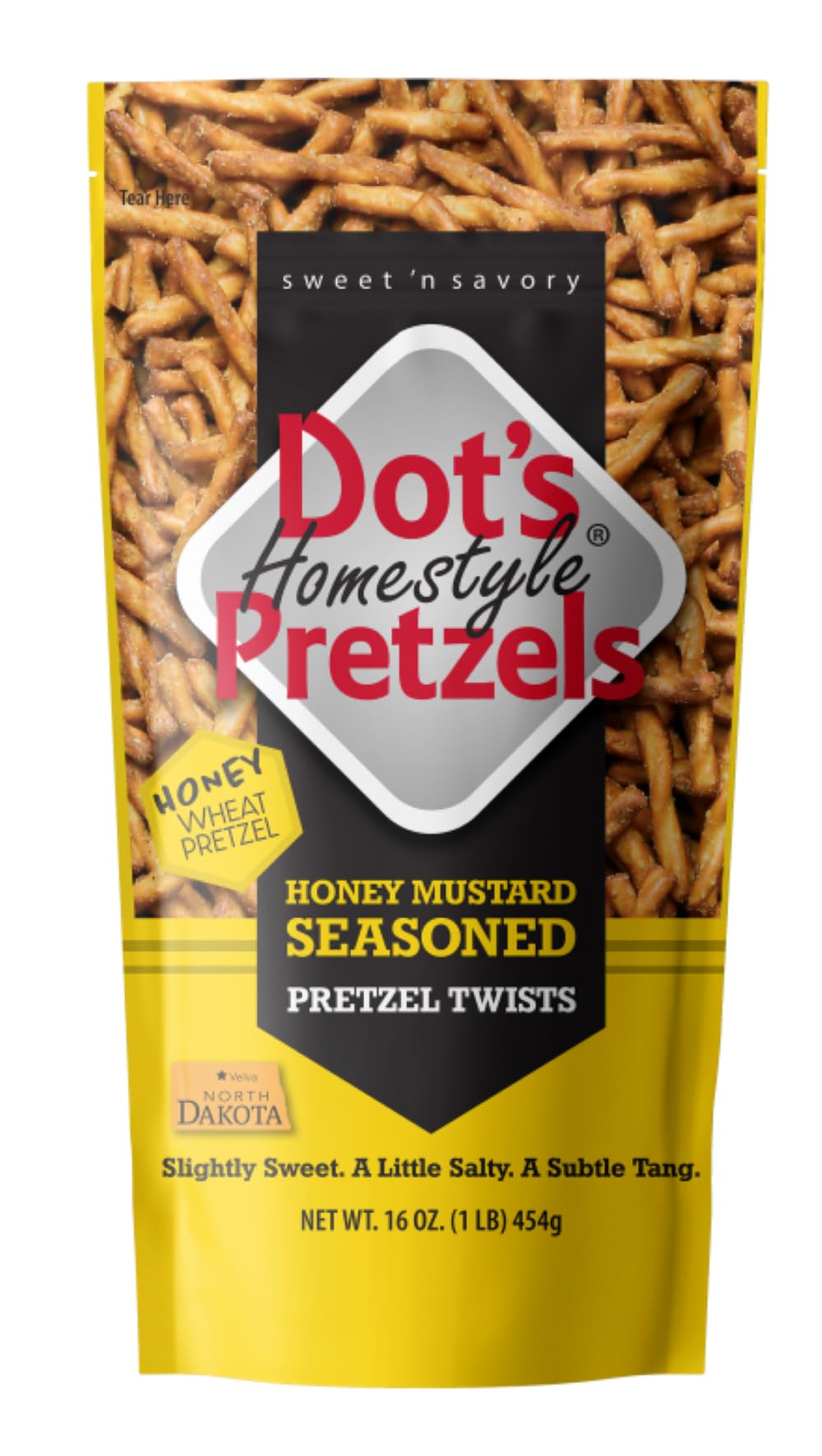 Dot's Pretzels Honey Mustard Seasoned Pretzel Twists, Healthy Kids Snacks, 16oz Grocery Sized Bag