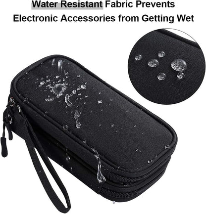 DDgro Electronics Travel Organizer, Tech Accessories Pouch Bag for Cables/Charger & Cords/Power Bank/Magic Mouse/Earphone (Small, Black)