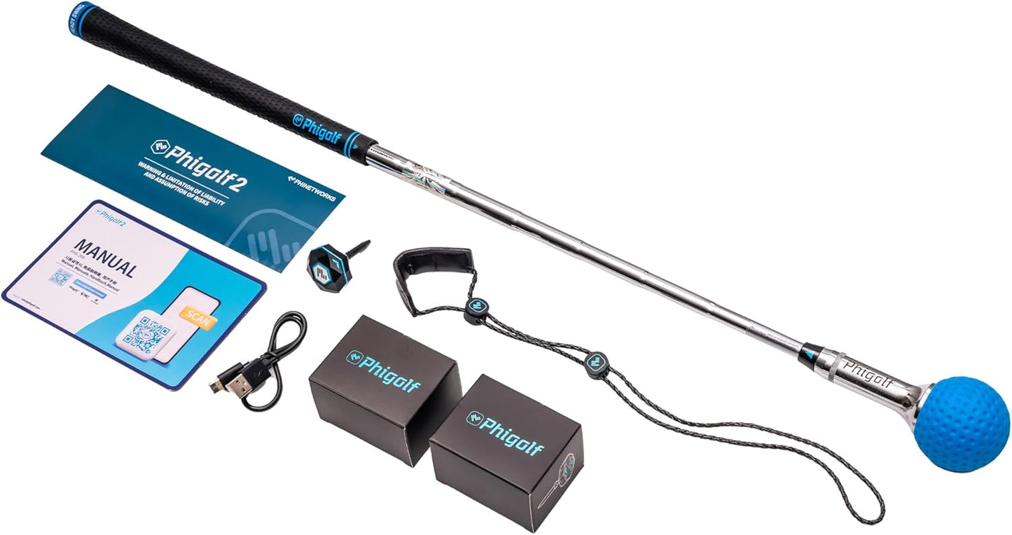 PHIGOLF Home Golf Game Simulator: Enjoy Interactive Golf with Motion Sensor & Swing Stick for Indoor & Outdoor Fun – 38,000+ Courses Worldwide, Compatible with Android, iOS, App & E6 Connect