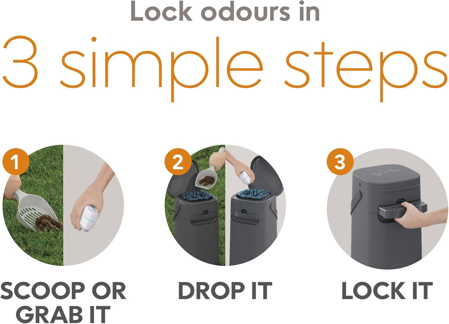Pail | Dog Waste Disposal System for Outdoor and Indoor Odor Control | Dog Poop Trash can | Includes 1 Square Refill Bag That Lasts up to 2 Months