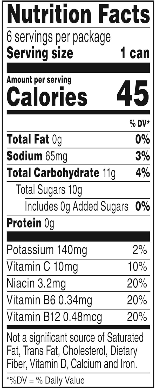 V8 +Energy Black Cherry Juice Energy Drink, 8 fl oz Can (24 Pack)