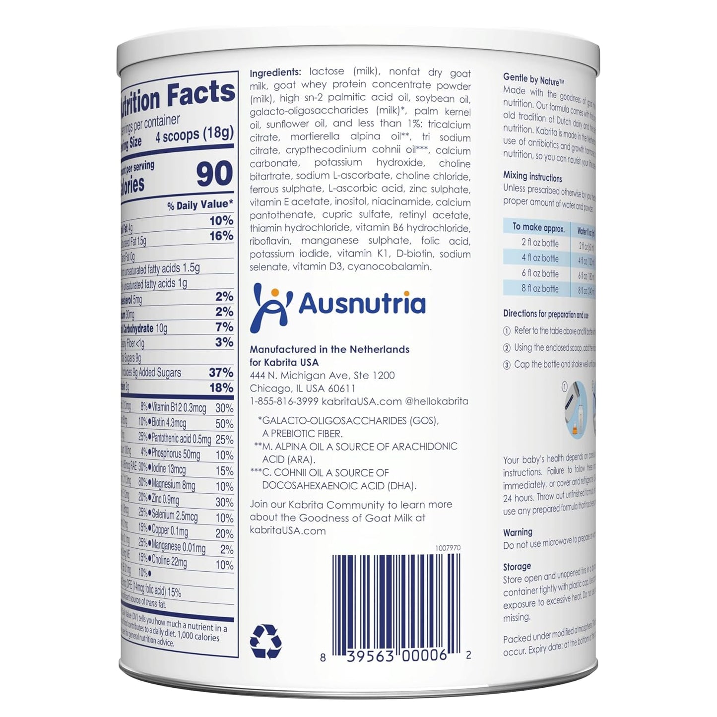 Kabrita Goat Milk Toddler Formula - Easy to Digest Baby Formula 12-24 Months - Contains Vitamin C, D, Iron, DHA, Non-GMO - Gentle on Sensitive Tummies - Formula Supporting Gut Health & Sleep - 28Oz.
