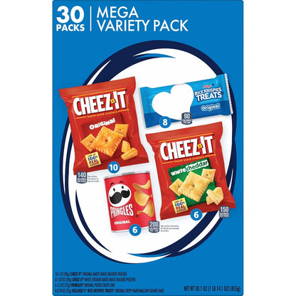 Kellogg's Snacks, Lunch Snacks, Kids Snacks, Mega Pack, Variety Pack, 30.1oz Box (30 Packs)