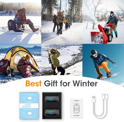 Hand Warmers Rechargeable 2 Pack 20Hrs Long Heating Pocket Size Electric Handwarmers, Portable USB Hand Warmer Heater Therapy Great Gift for Christmas Outdoors, Hunting, Golf, Camping Men Women